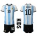 Argentina Lionel Messi #10 Barnkläder Hemma matchtröja till baby VM 2022 Kortärmad (+ Korta byxor) Billigt